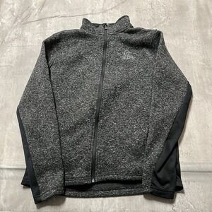 Ducks Unlimited Full Zip Fleece Sweater Jacket Men's Size L Black Heathered Gray